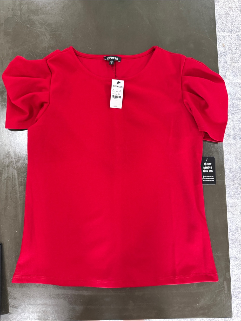 Express Women's Bright Red Puff Sleeve Blouse